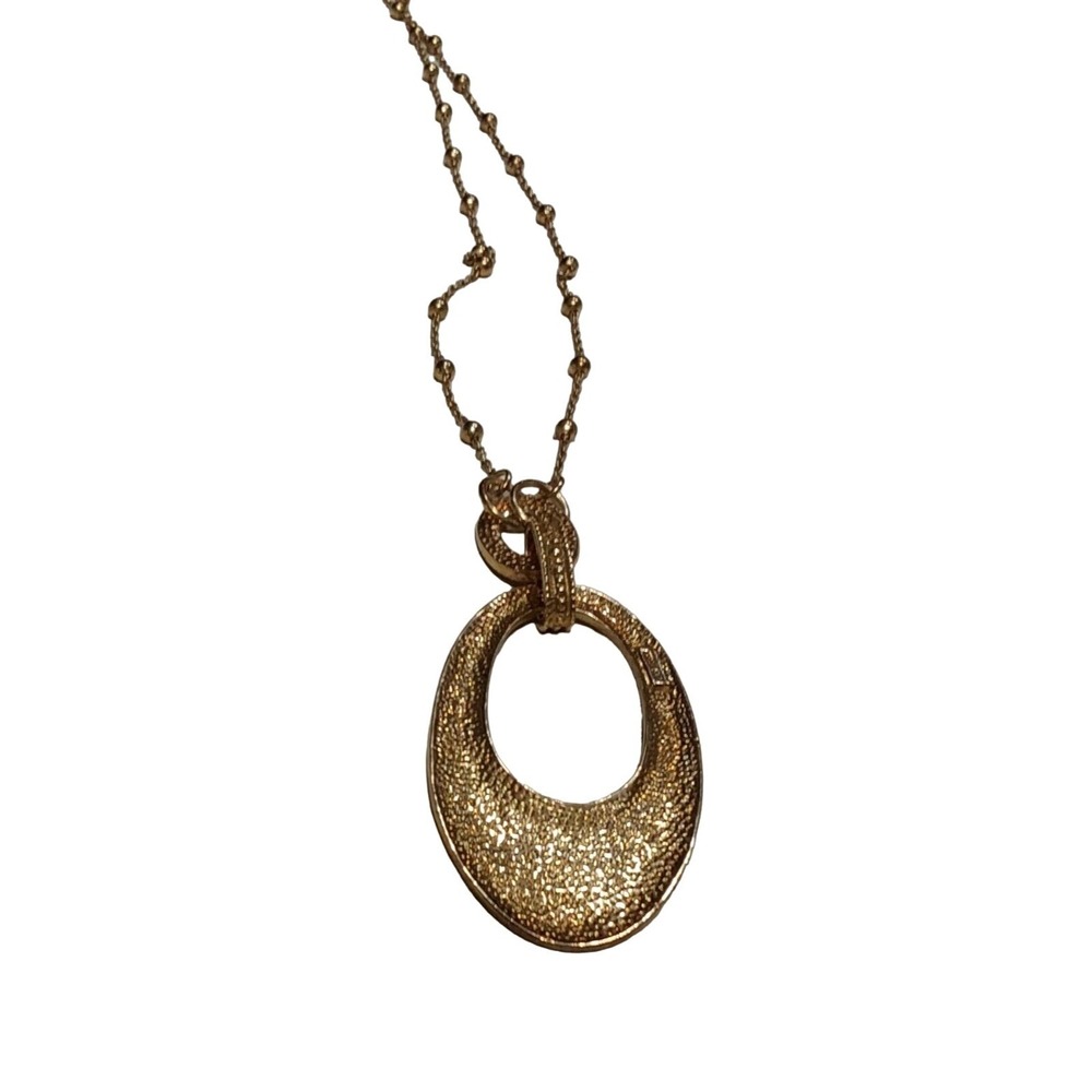 Gorgeous Vtg Italian Necklace Pendent Gold Plate Over Sterling Silver 24" Long - Picture 3 of 3